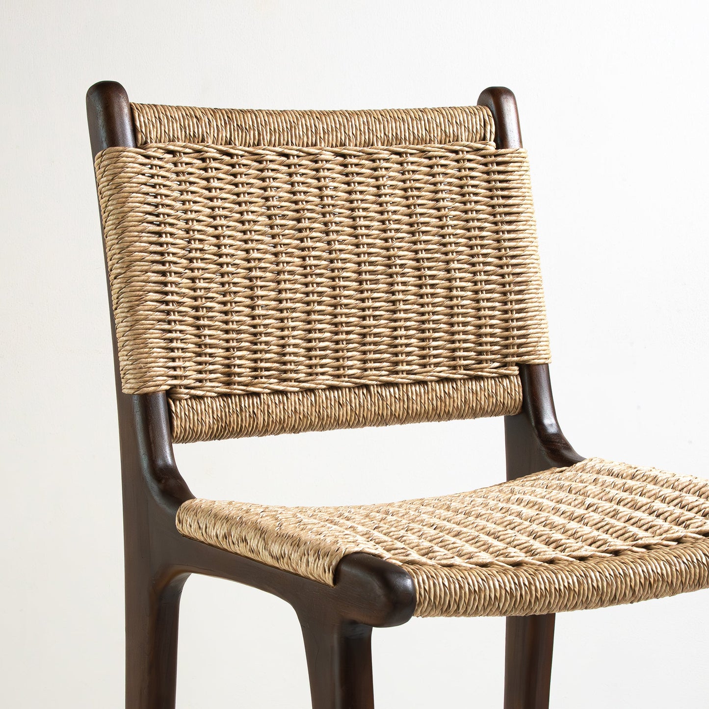 Zara Teak & Rattan Bar Stool - Chocolate  