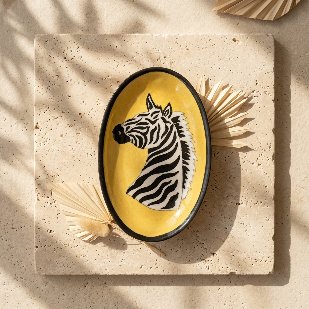 Blue Pottery Trinket Tray — Hand-Painted Ceramic Ring Dish | Jaipur Blue Pottery
