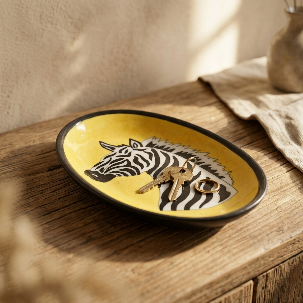 Blue Pottery Trinket Tray — Hand-Painted Ceramic Ring Dish | Jaipur Blue Pottery