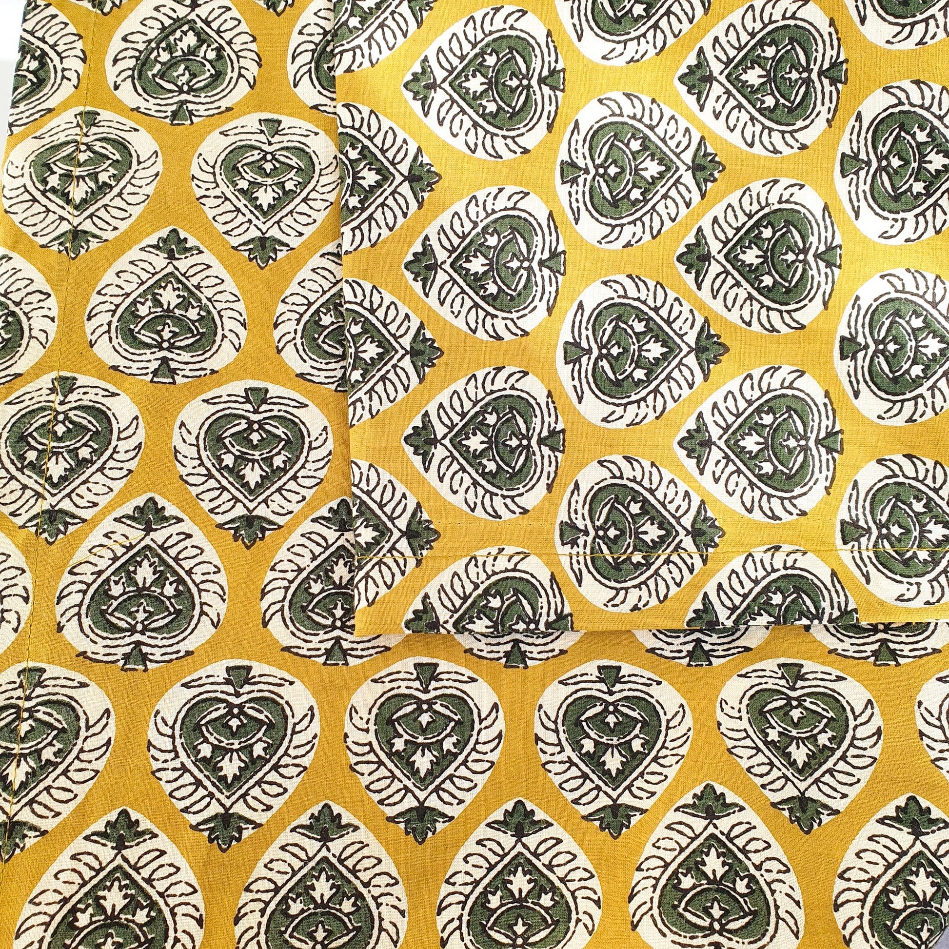 Bagru block-printed placemats set of 2, handmade table mats  