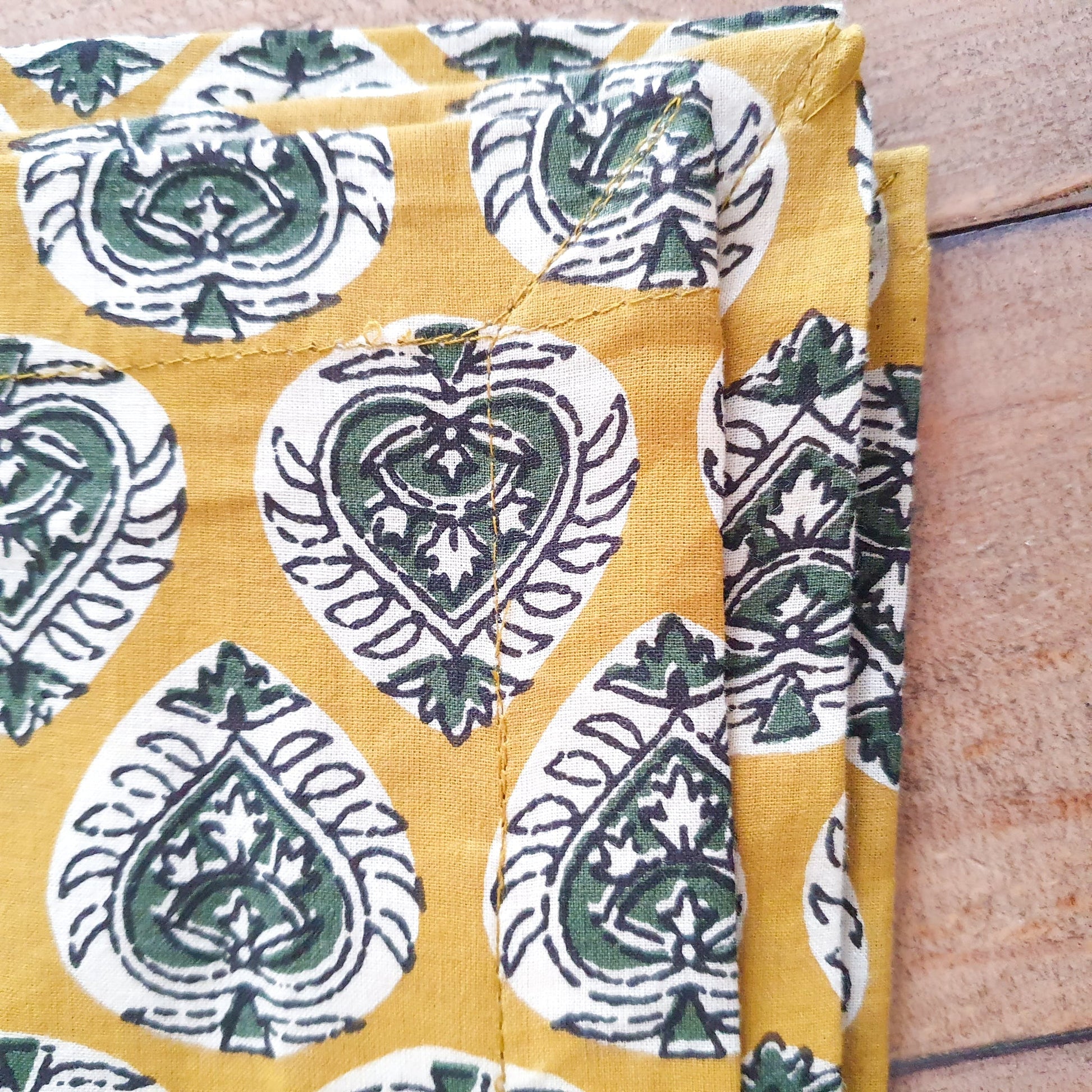 Bagru block-printed placemats set of 2, handmade table mats  