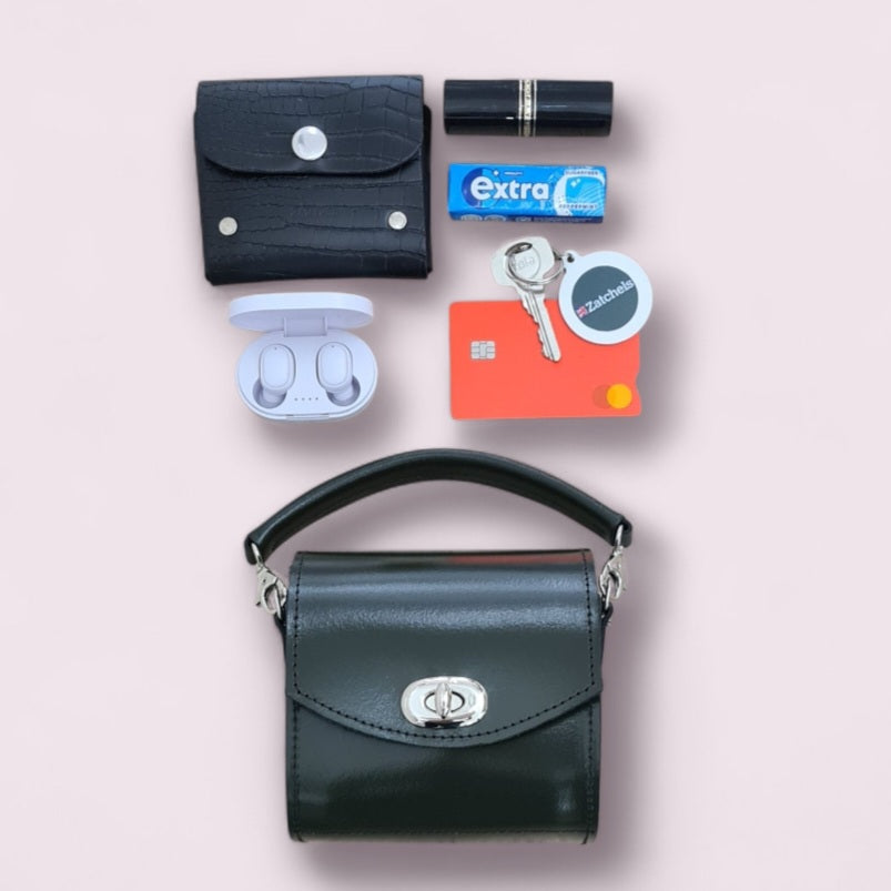 Bauble Handmade High Shine Leather Handbag - Ivy Green  