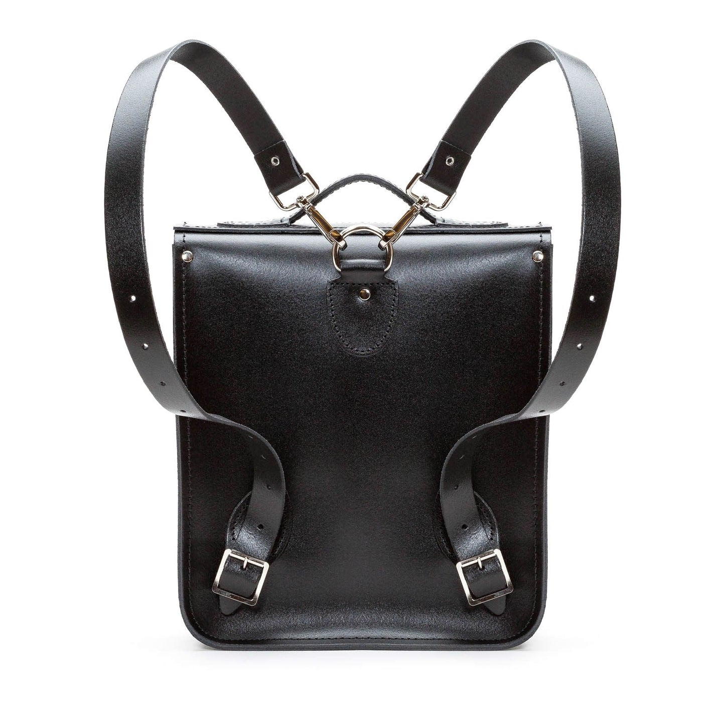 Handmade Leather City Backpack - Gothic Striped Red & Black