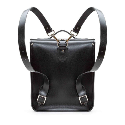 Handmade Leather City Backpack - Gothic Striped Grey & Black