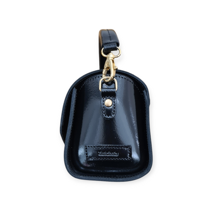 Bauble Handmade High Shine Leather Handbag - Black  