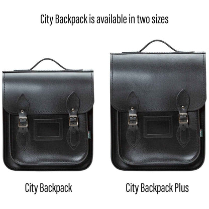 Handmade Leather City Backpack - Black