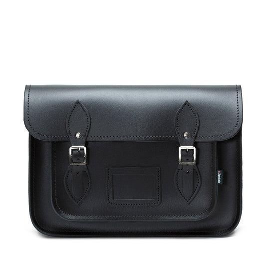 Handmade Leather Satchel - Black  