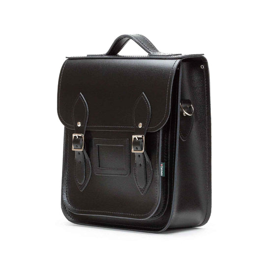 Handmade Leather City Backpack - Black