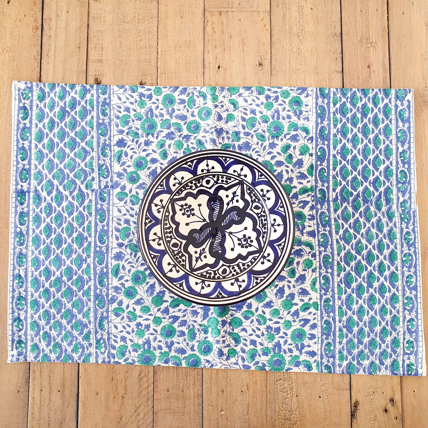 Block-printed organic cotton placemats (set of 2)  