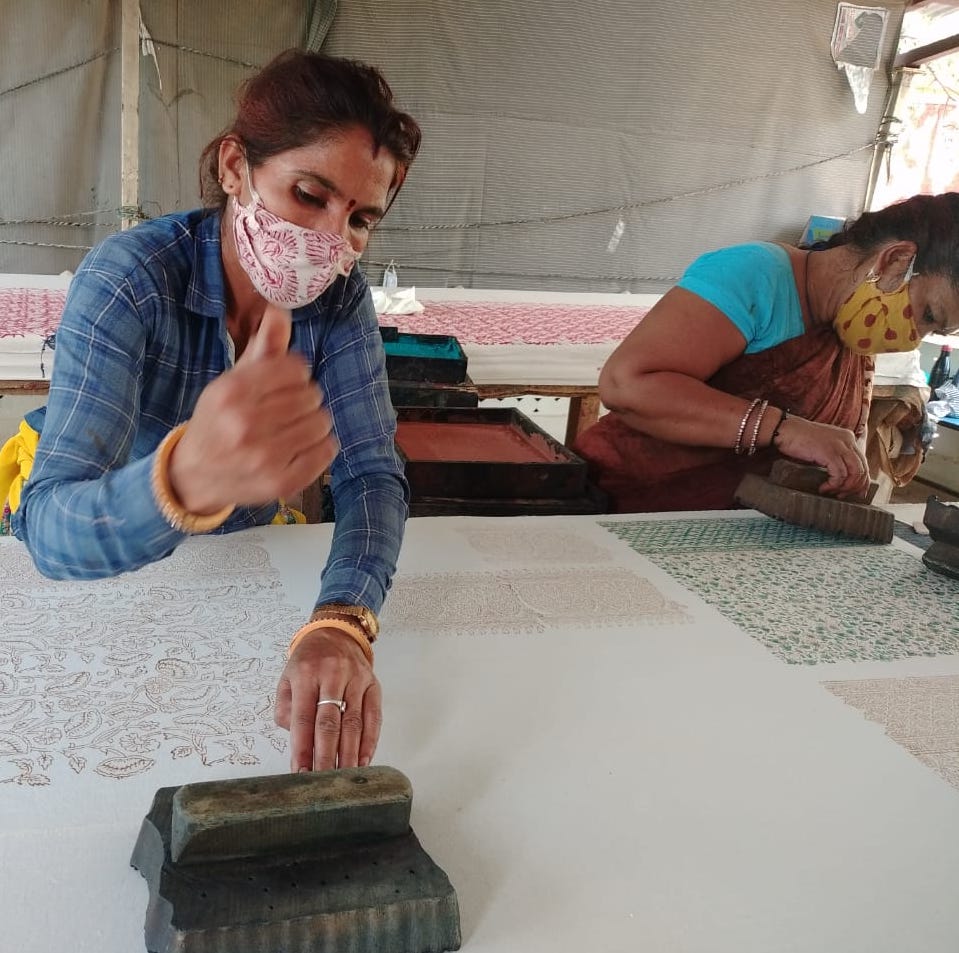 Block-printed organic cotton placemats (set of 2)  