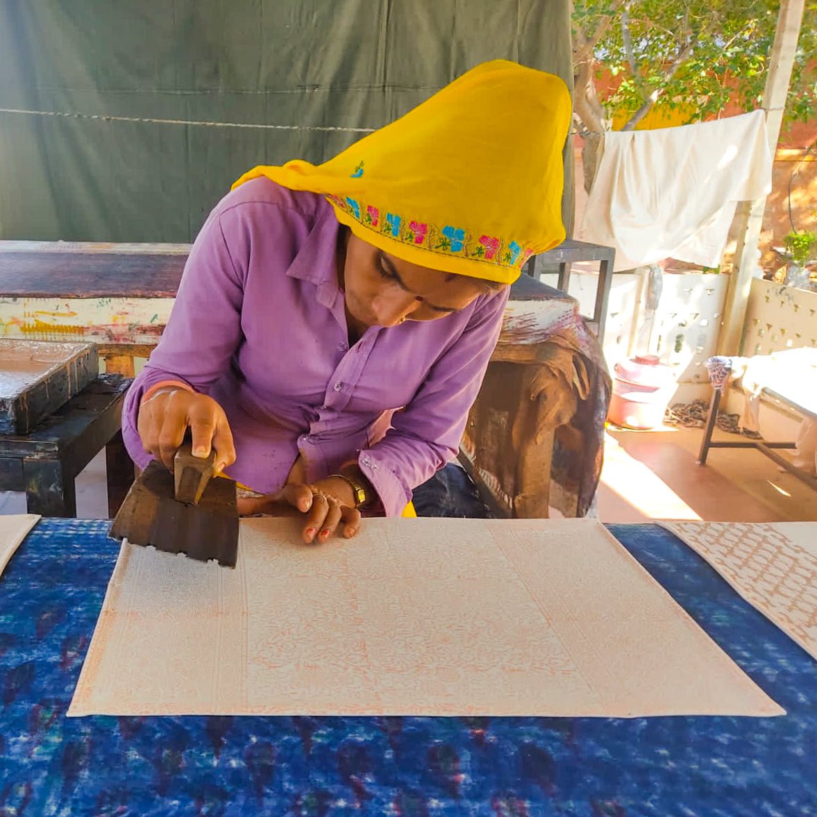 Block-printed organic cotton placemats (set of 2)  