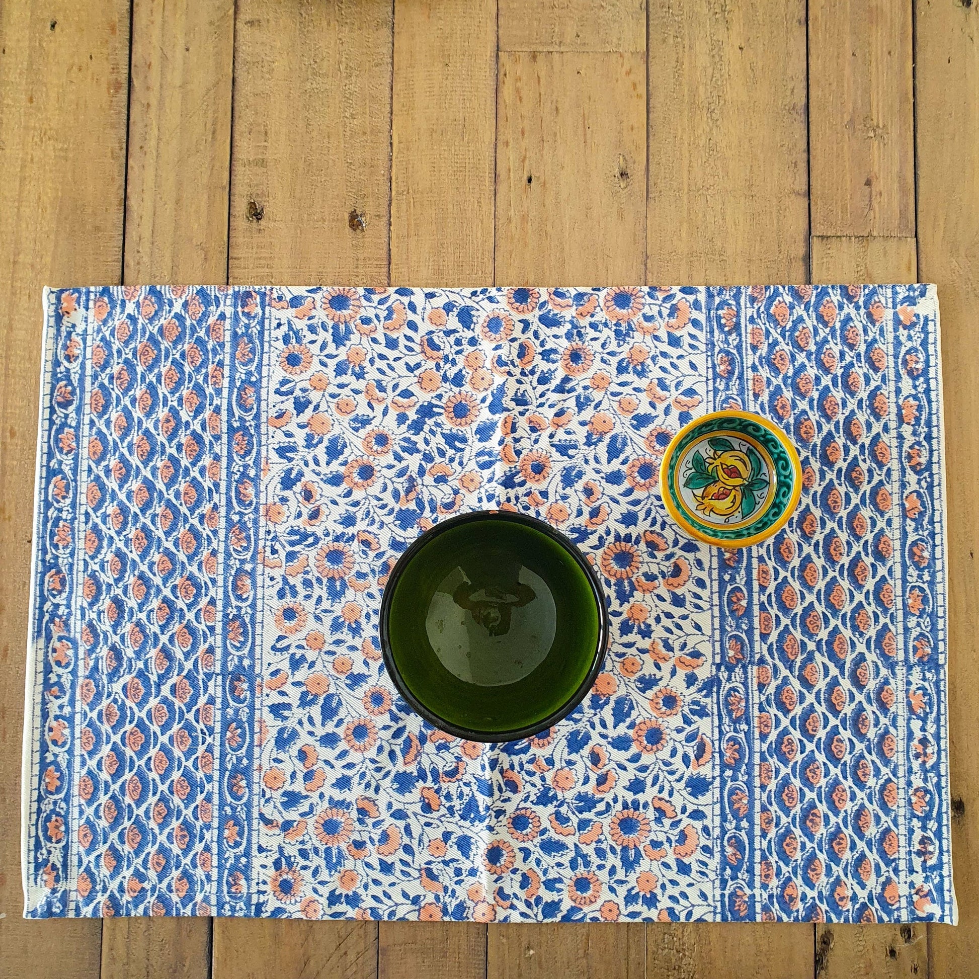 Block-printed organic cotton placemats (set of 2)  