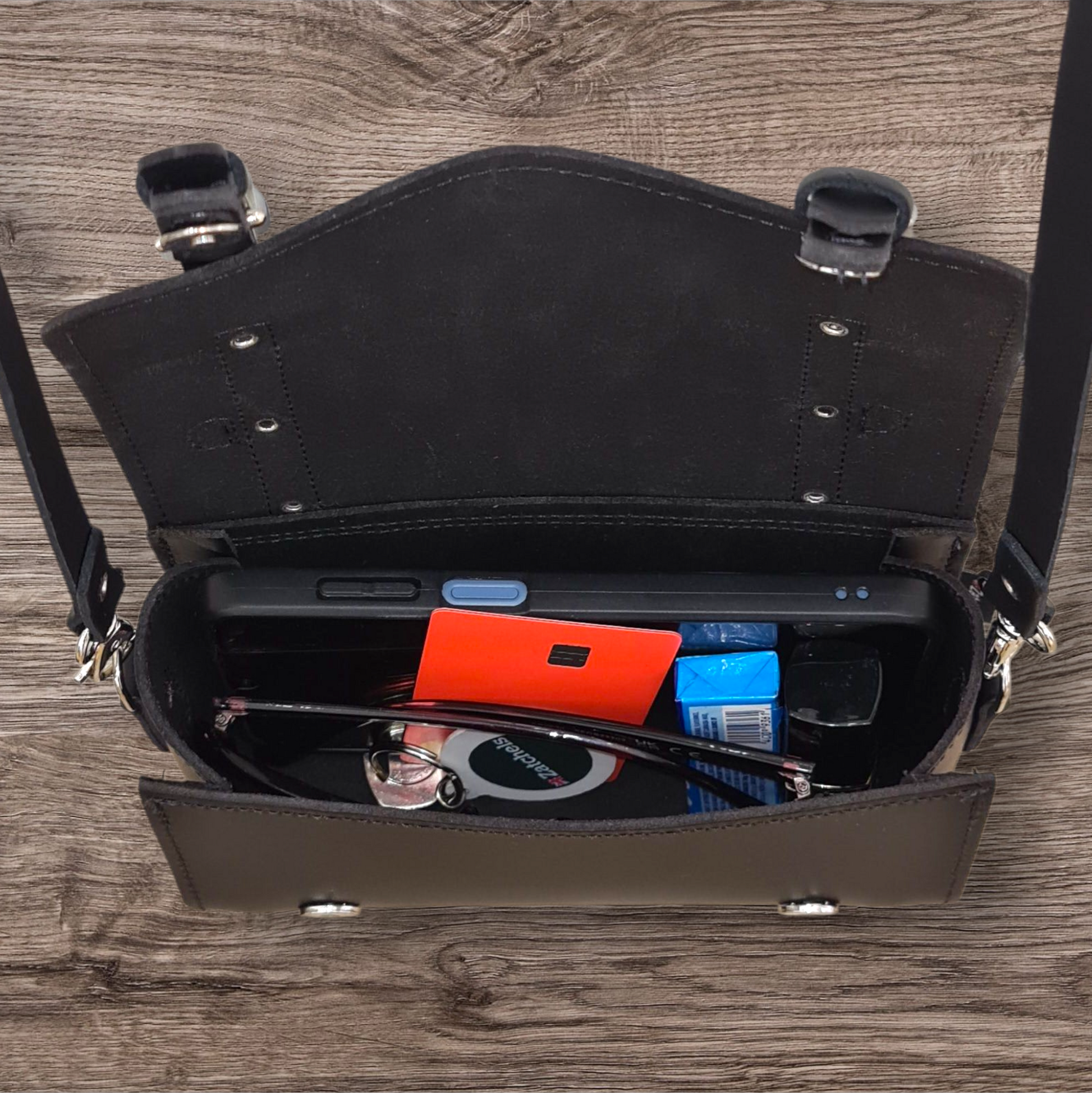 Handmade Leather Bowler Bag - Black  