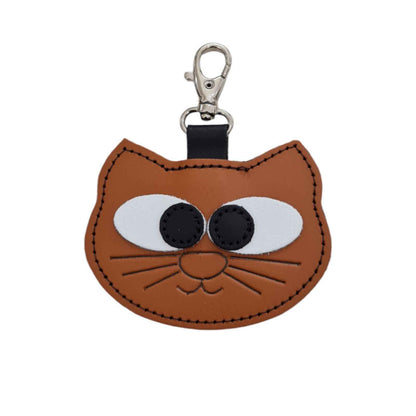 Colourful Cat Bag Charm - Burnt Orange