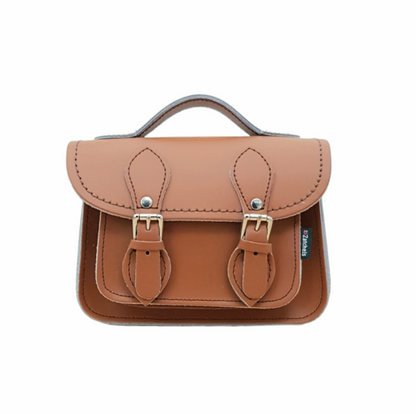 Handmade Leather Micro Satchel - Burnt Orange  