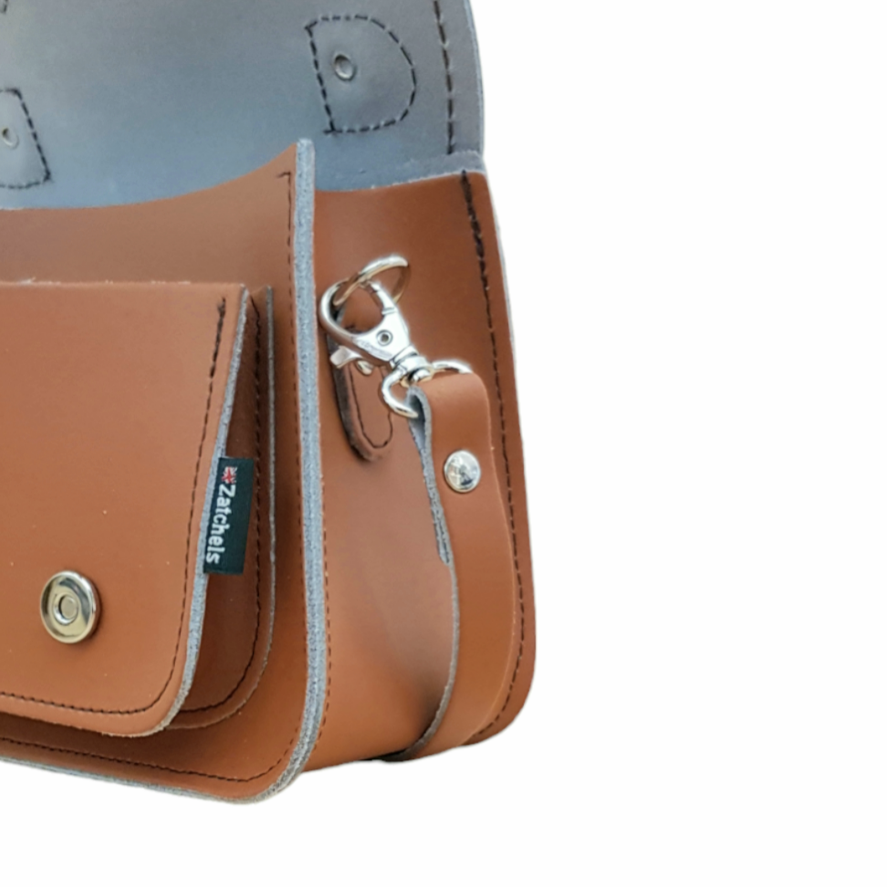 Handmade Leather Micro Satchel - Burnt Orange  