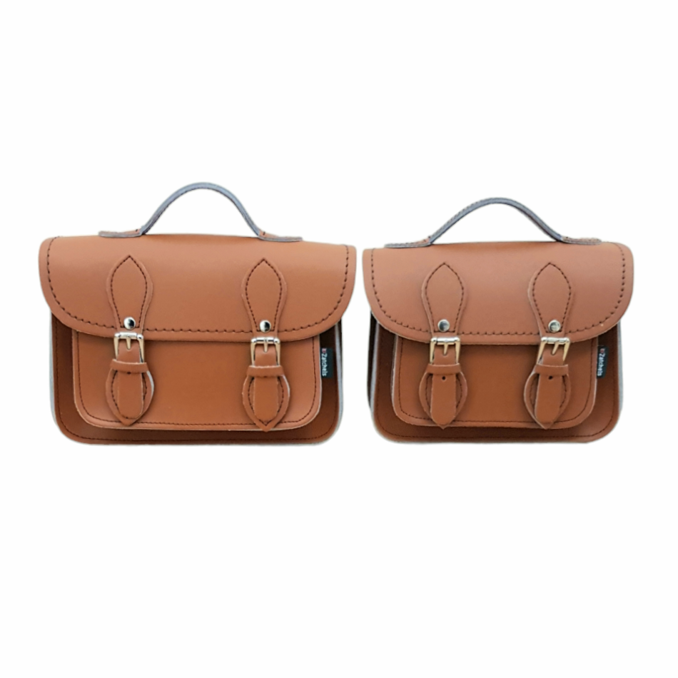 Handmade Leather Micro Satchel - Burnt Orange  