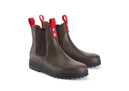 Busby Women's Winter Chelsea Boot, Brown Leather  