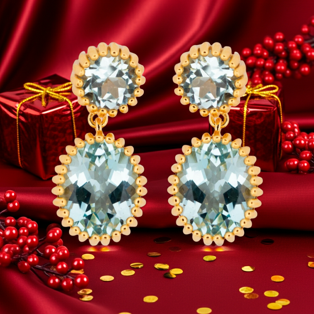 Gold Sky Blue Topaz Aurelia Earrings