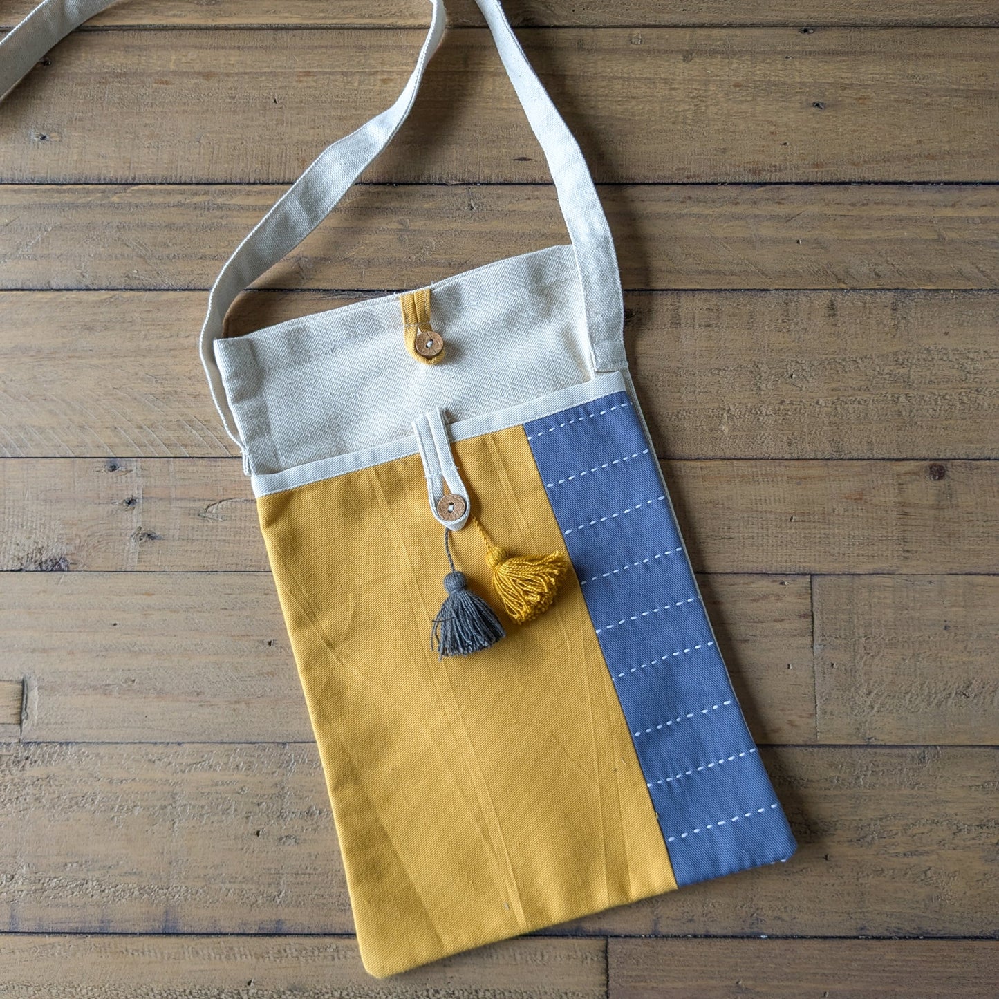 Handmade Cotton Canvas Crossbody Sling Bag  