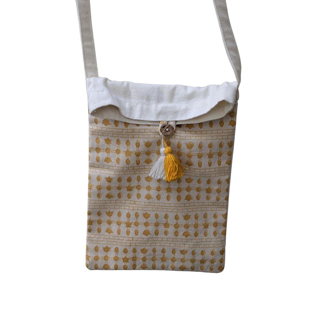 Handmade Fold-over Cotton Canvas Crossbody Sling Bag  