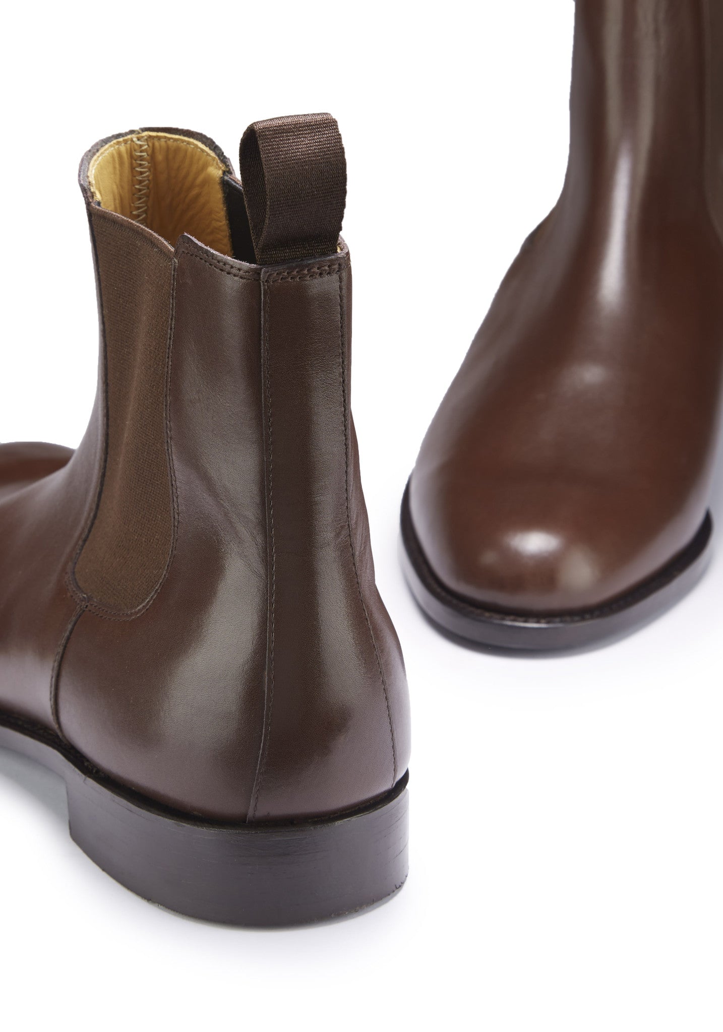 Brown Leather Chelsea Boots, Welted Leather Sole  
