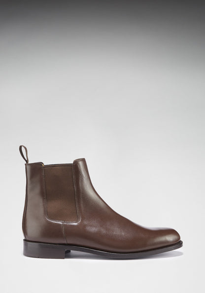 Brown Leather Chelsea Boots, Welted Leather Sole  