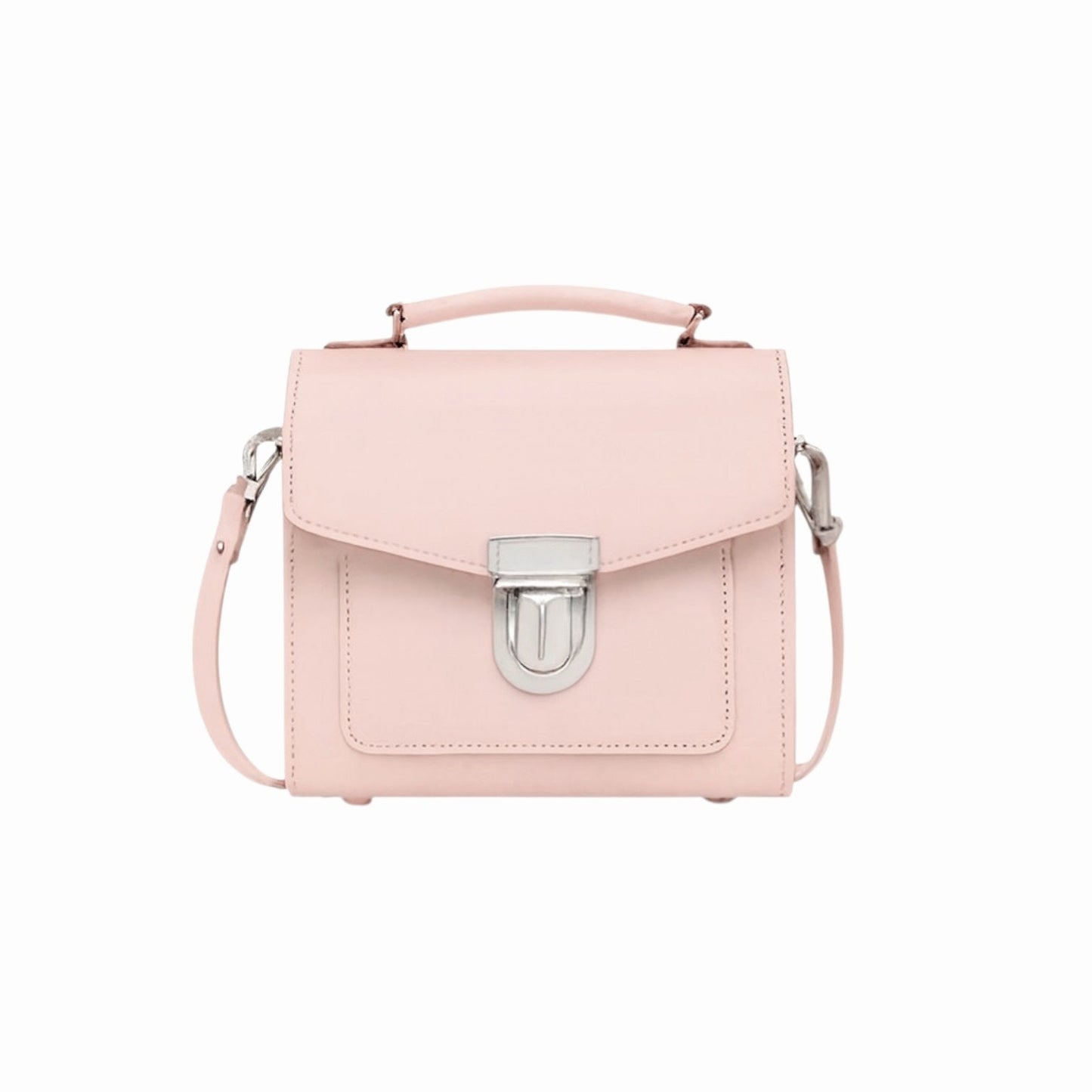 Handmade Leather Sugarcube Handbag - Cherry Blossom