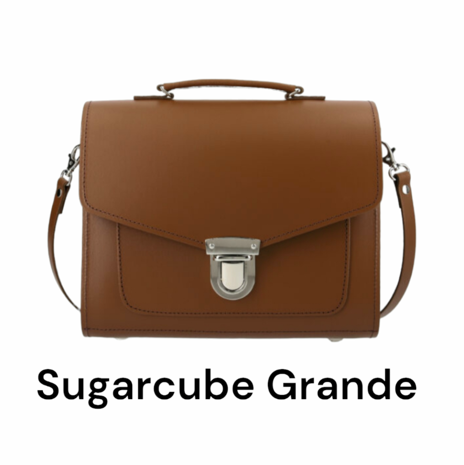 Handmade Leather Sugarcube Handbag - Chestnut  