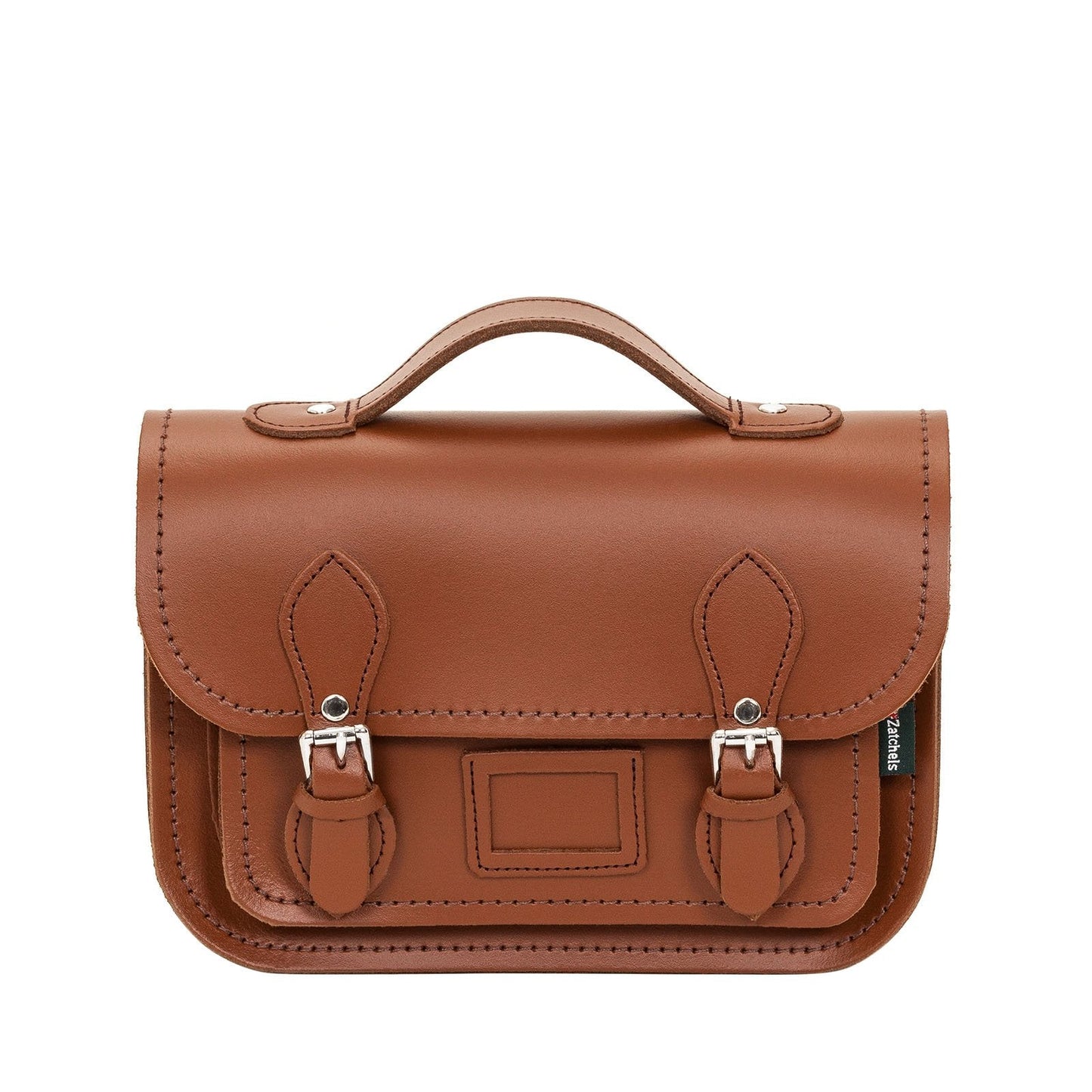 Leather Midi Satchel - Chestnut  