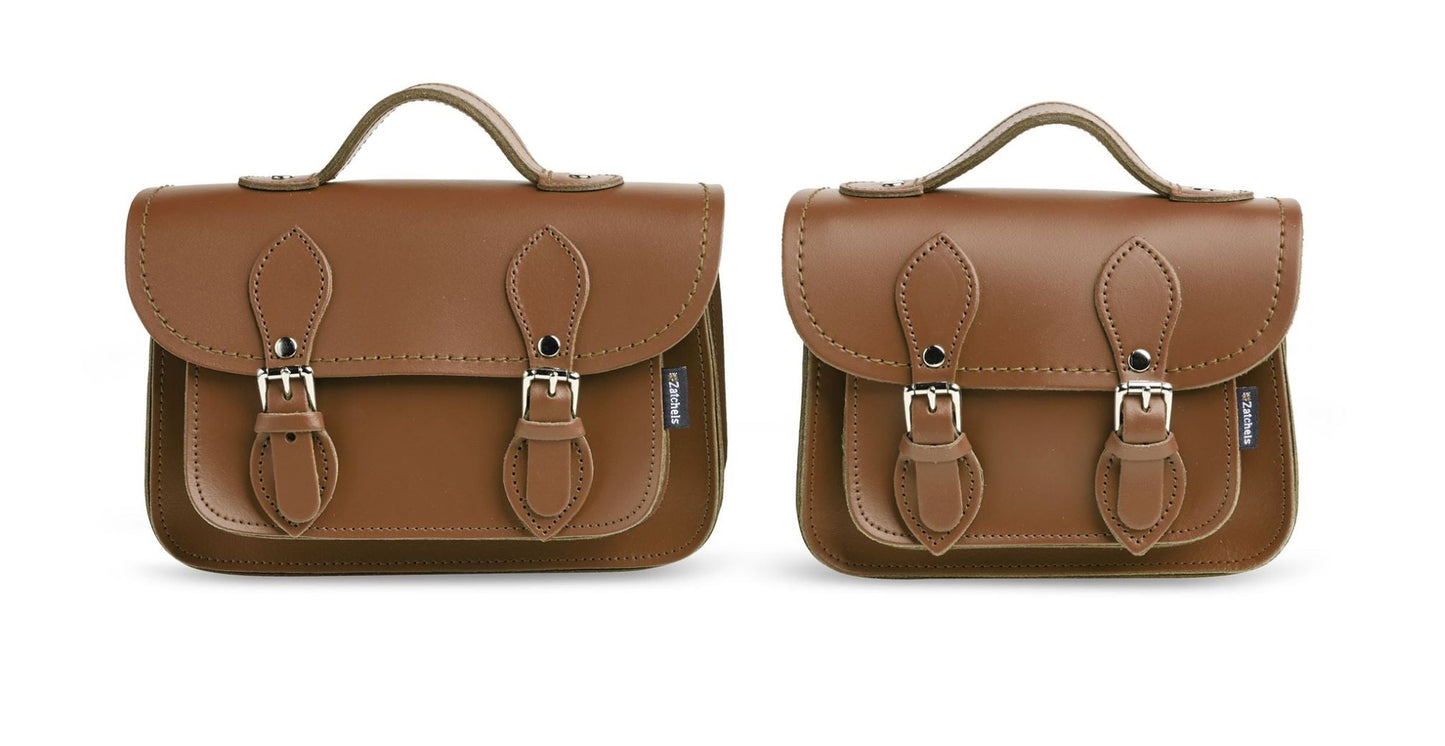 Handmade Leather Micro Satchel - Chestnut  