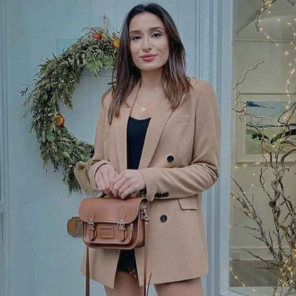 Leather Midi Satchel - Chestnut