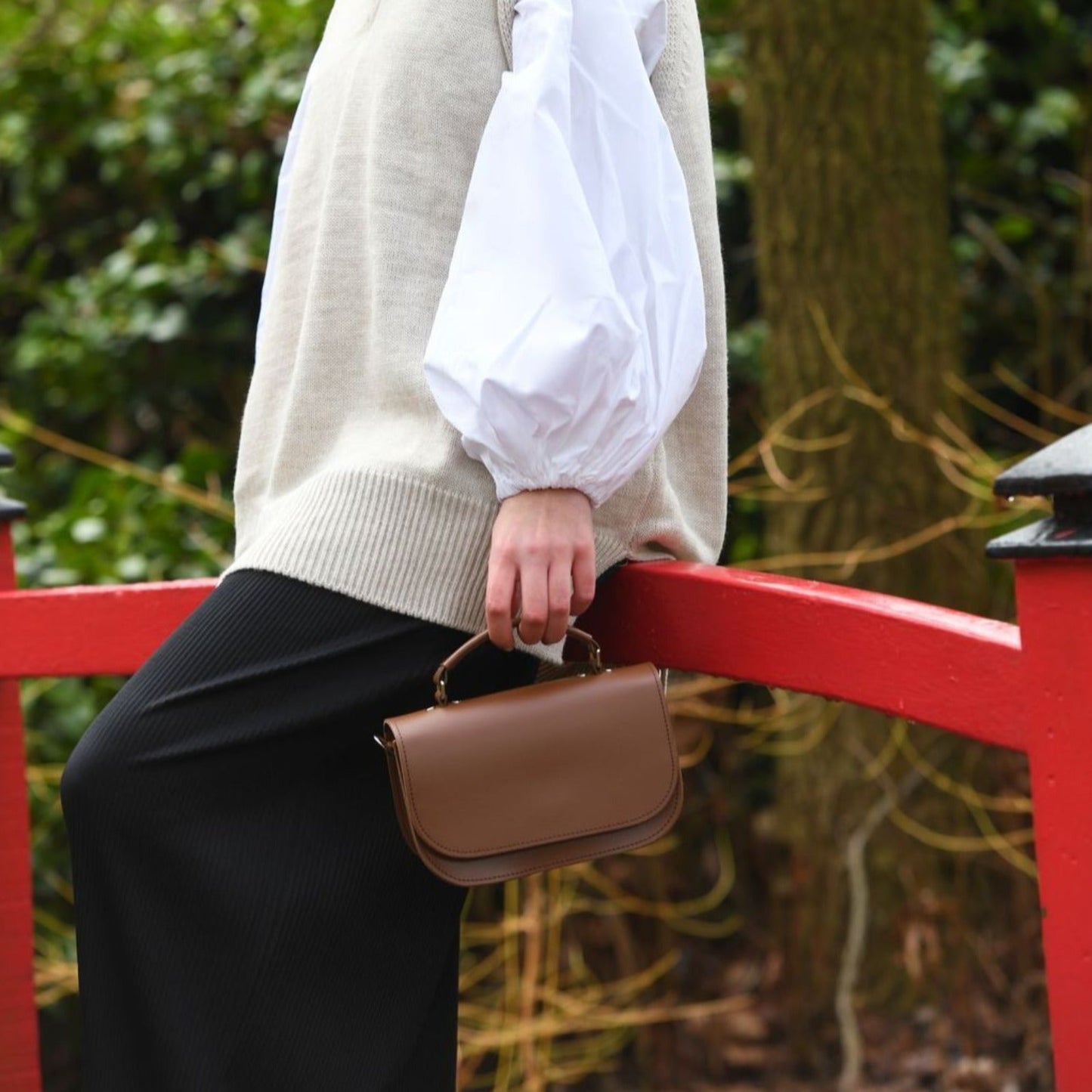 Aura Handmade Leather Bag - Red  