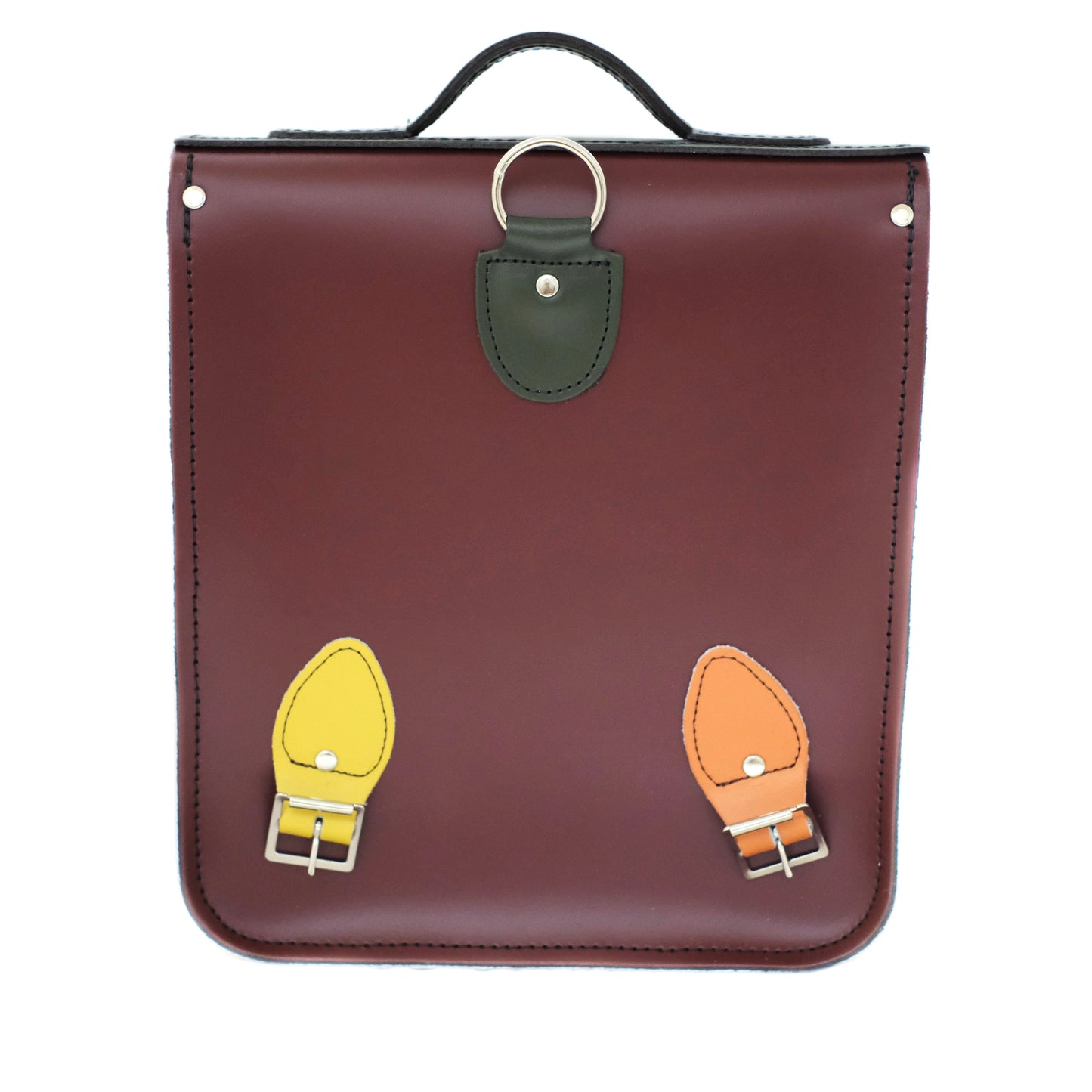 Handmade Leather City Backpack - Autumnal Kaleidoscope  