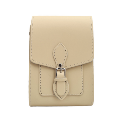 Handmade Leather Festival Phone Bag - Cream  