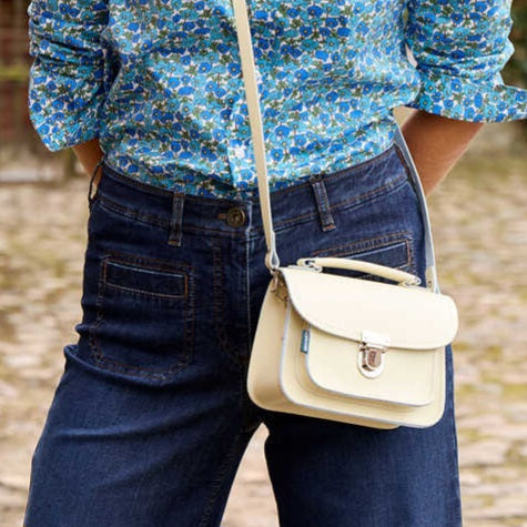 Luna Handmade Leather Bag - Cream  