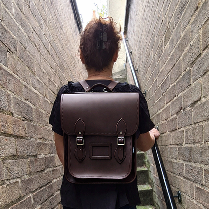 Handmade Leather City Backpack -Dark Brown