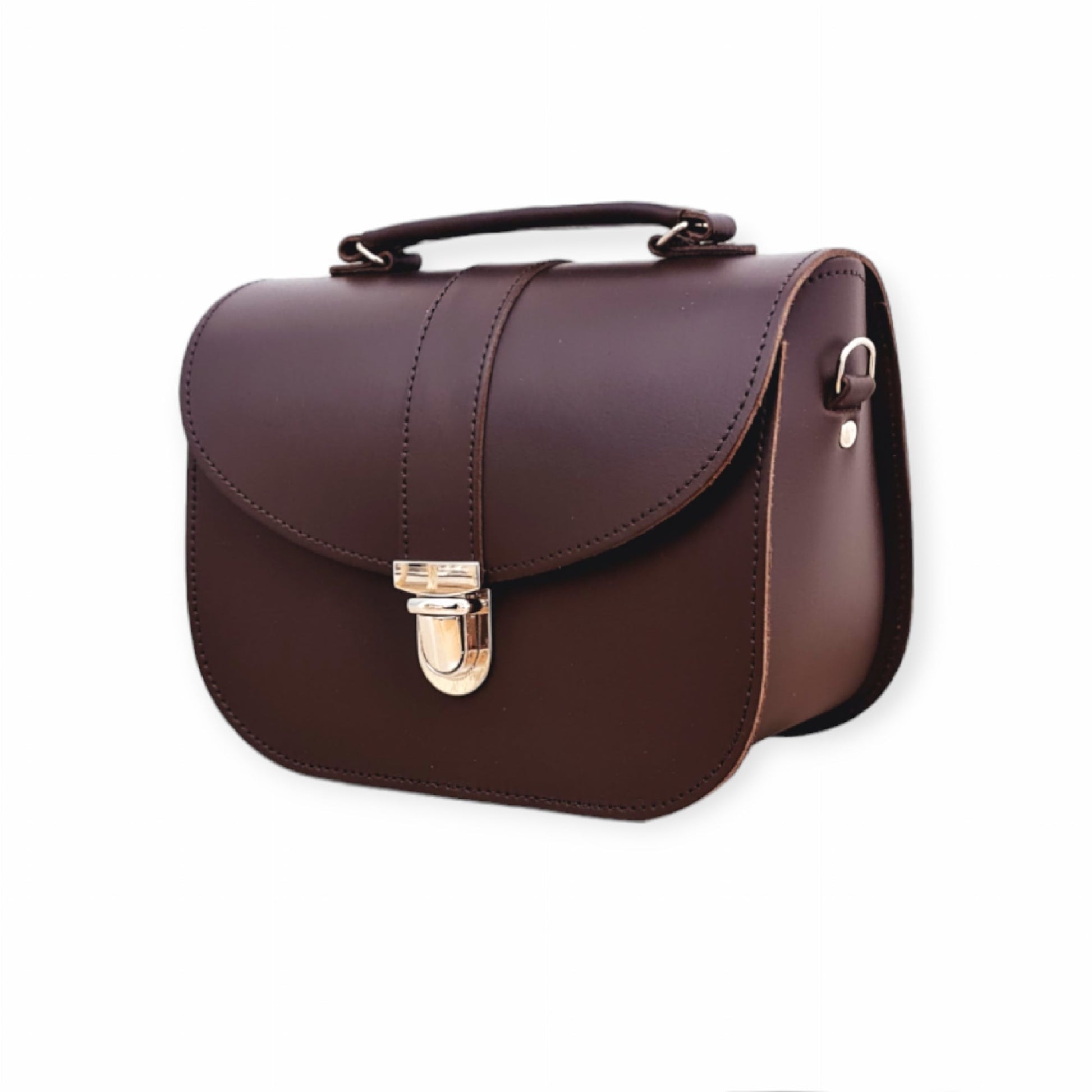 Olympia Handmade Leather Bag - Dark Brown  