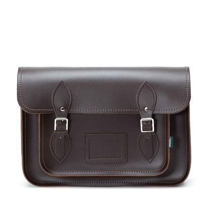 Handmade Leather Satchel - Dark Brown