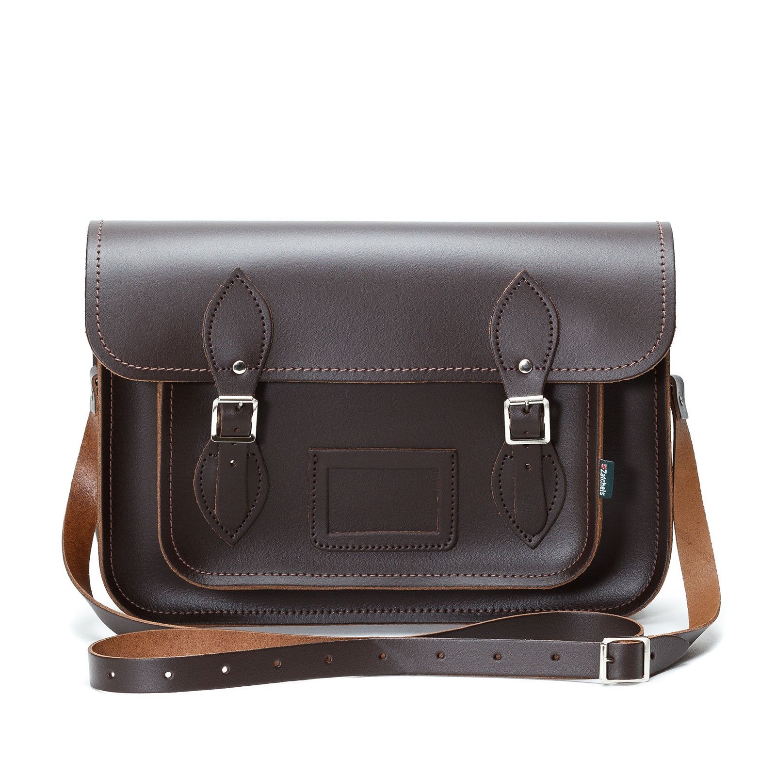 Handmade Leather Satchel - Dark Brown  