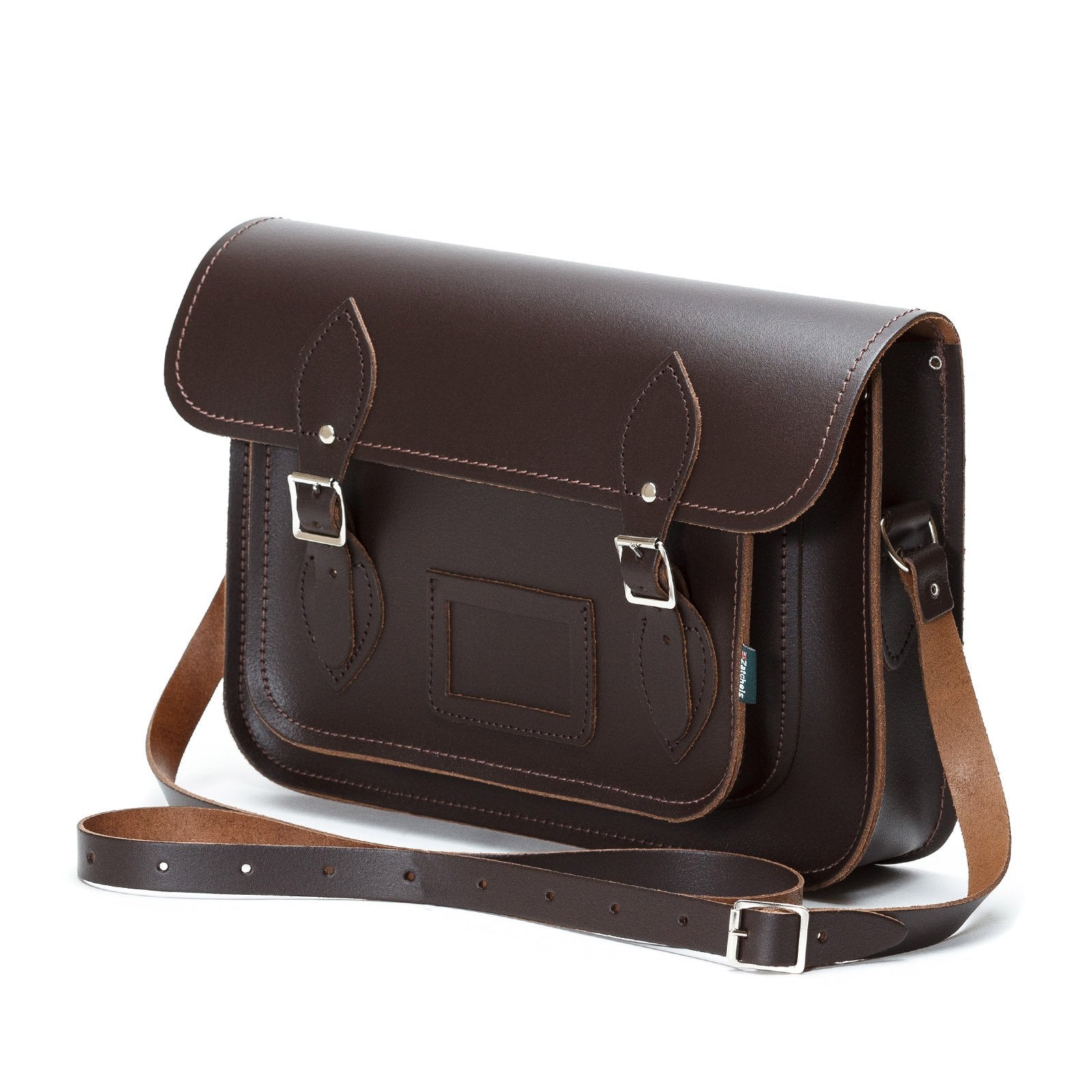 Handmade Leather Satchel - Dark Brown  