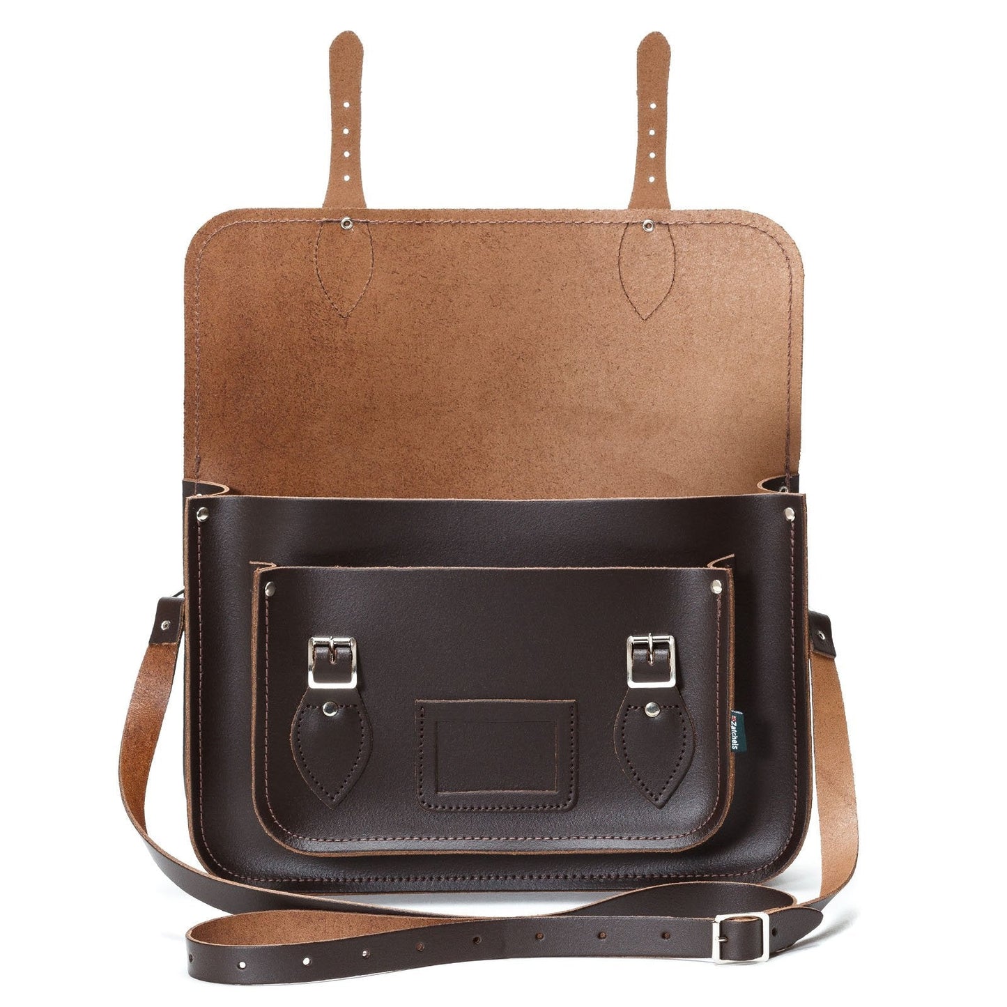 Handmade Leather Satchel - Dark Brown  