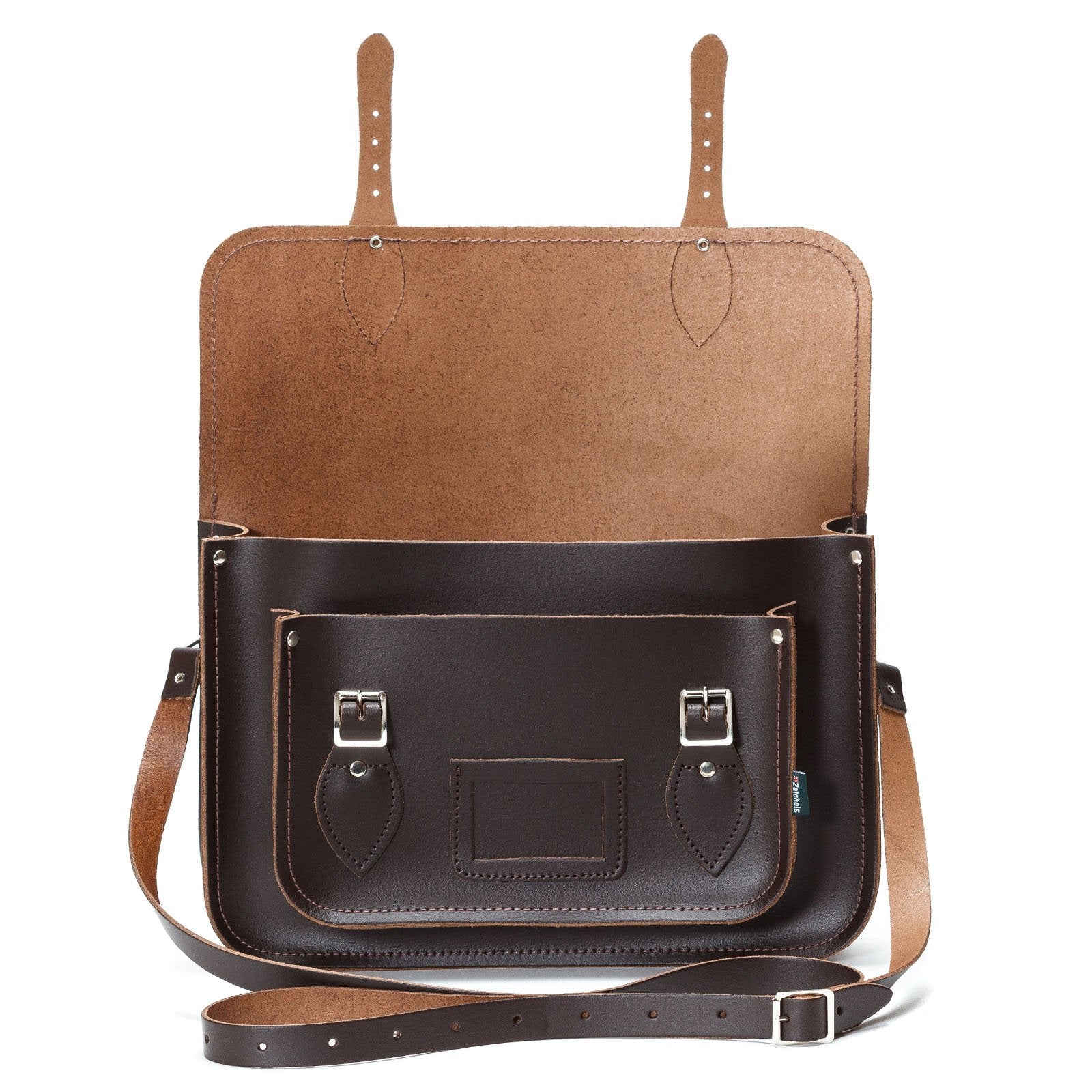 Handmade Leather Satchel - Dark Brown  