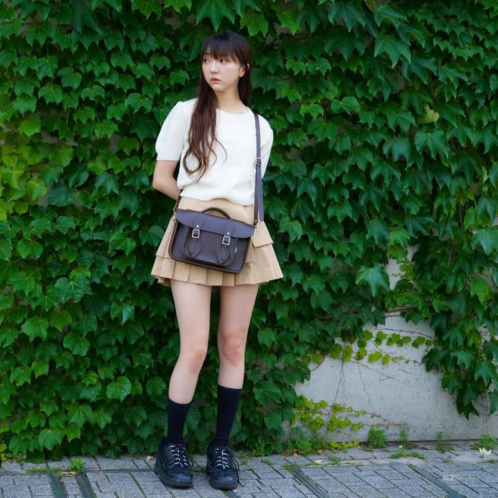 Handmade Leather Satchel - Dark Brown  