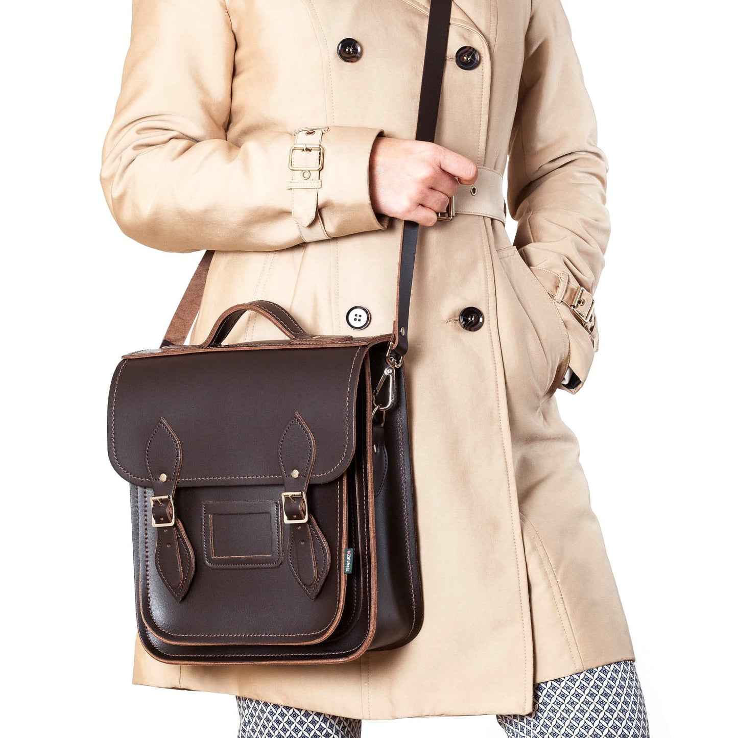 Handmade Leather City Backpack -Dark Brown