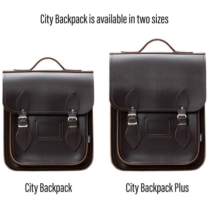 Handmade Leather City Backpack - Dark Brown