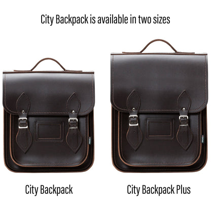 Handmade Leather City Backpack -Dark Brown
