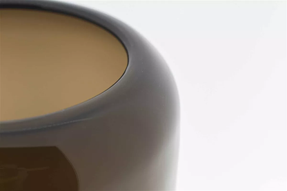 Handmade Flower Glass Vase MAZURKA - Smoky Brown Colour  