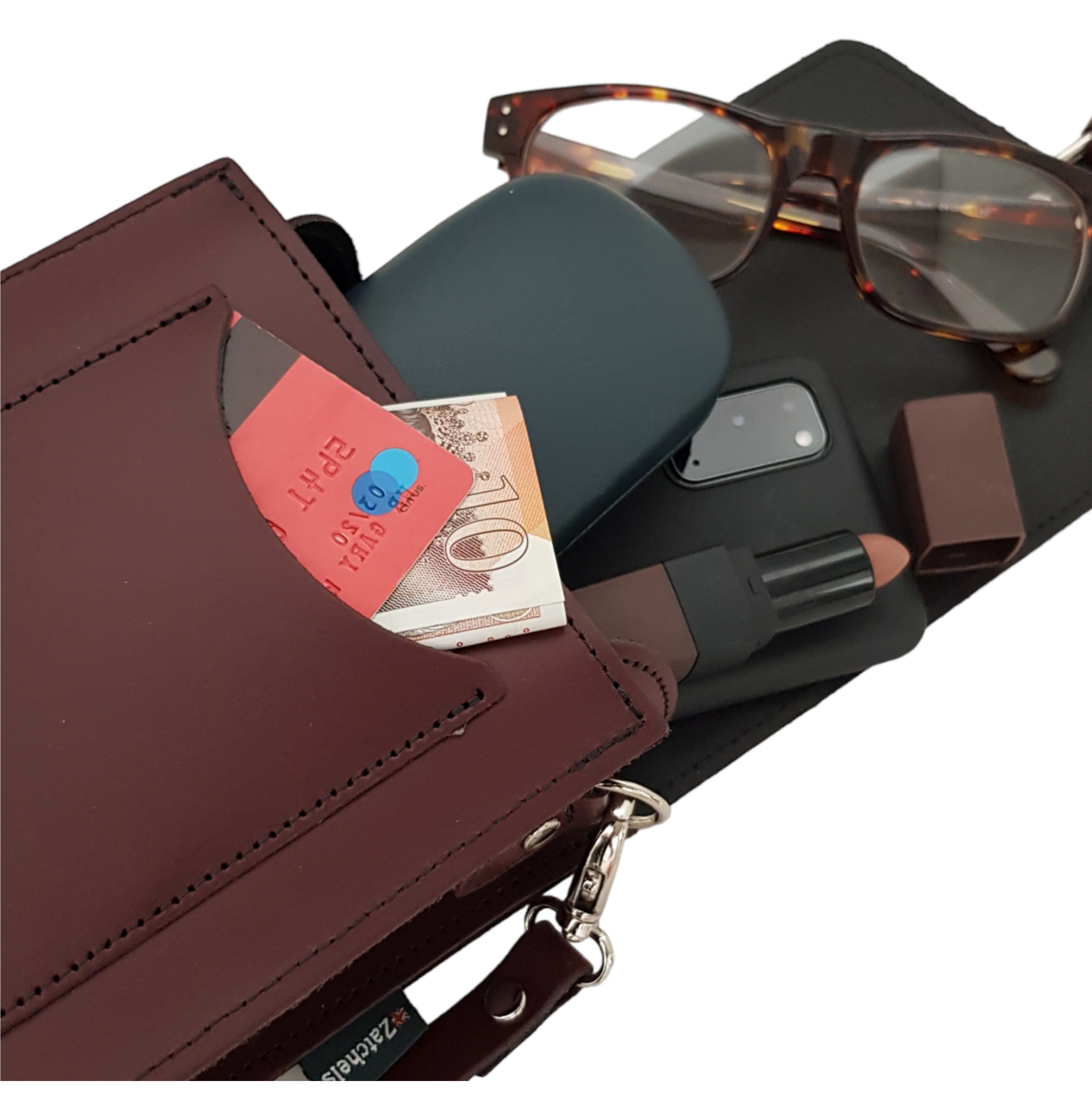 Handmade Leather Festival Phone Bag - Pastel Violet  