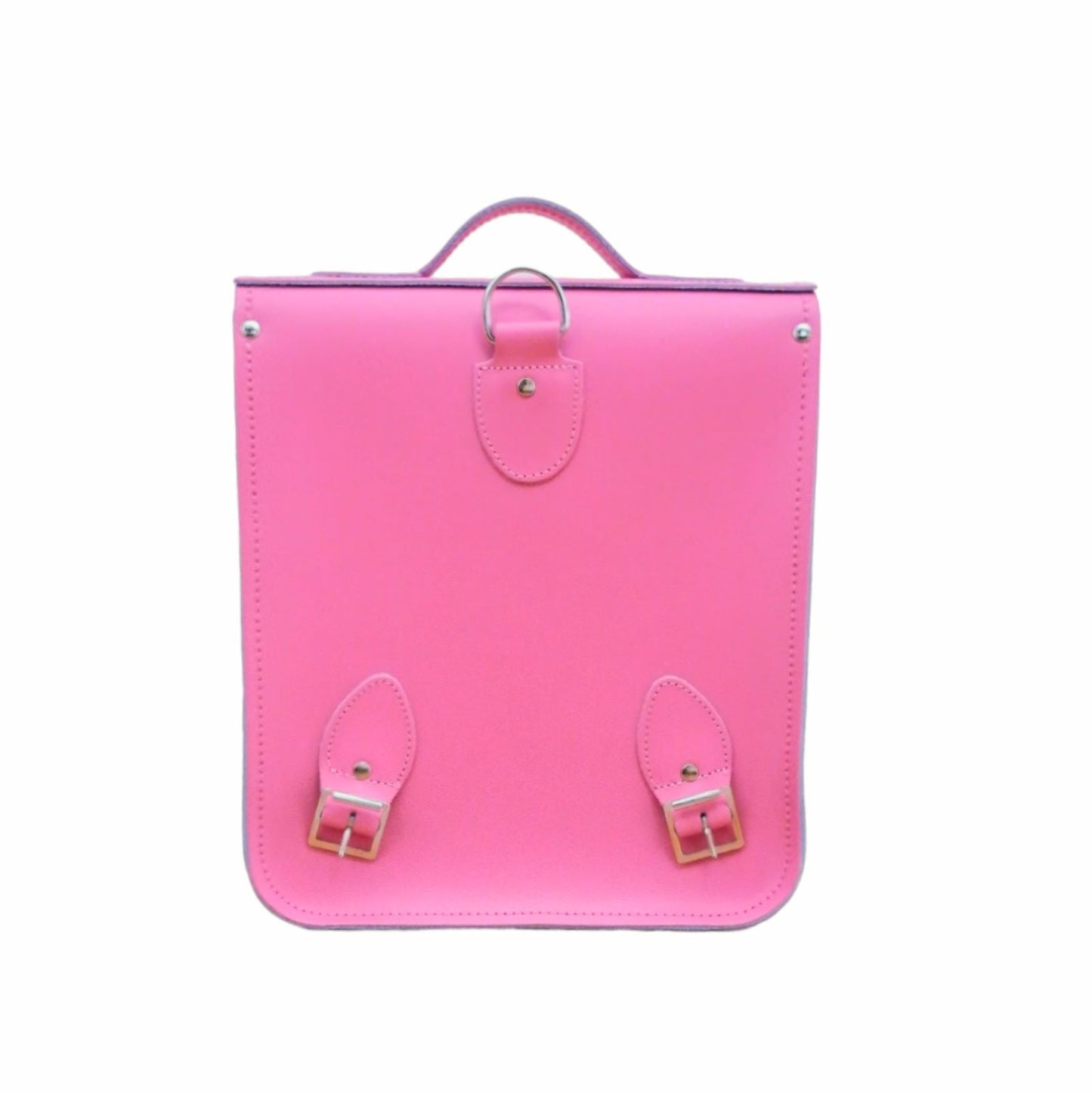 Handmade Leather City Backpack - Hot Fuchsia  